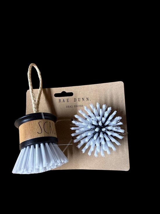 Rae Dunn by Magenta Other - Rae Dunn “SCRUB” Dish Brush Wood Handle Replaceable Head Kitchen Cleaning New